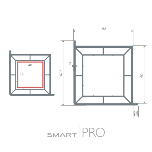 Профиль углового соединения (60) в Усть-Каменогорске